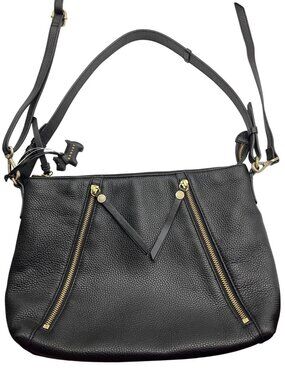 Radley London Shoulder Bag with Crossbody Strap Black Pebble Leather Fountain